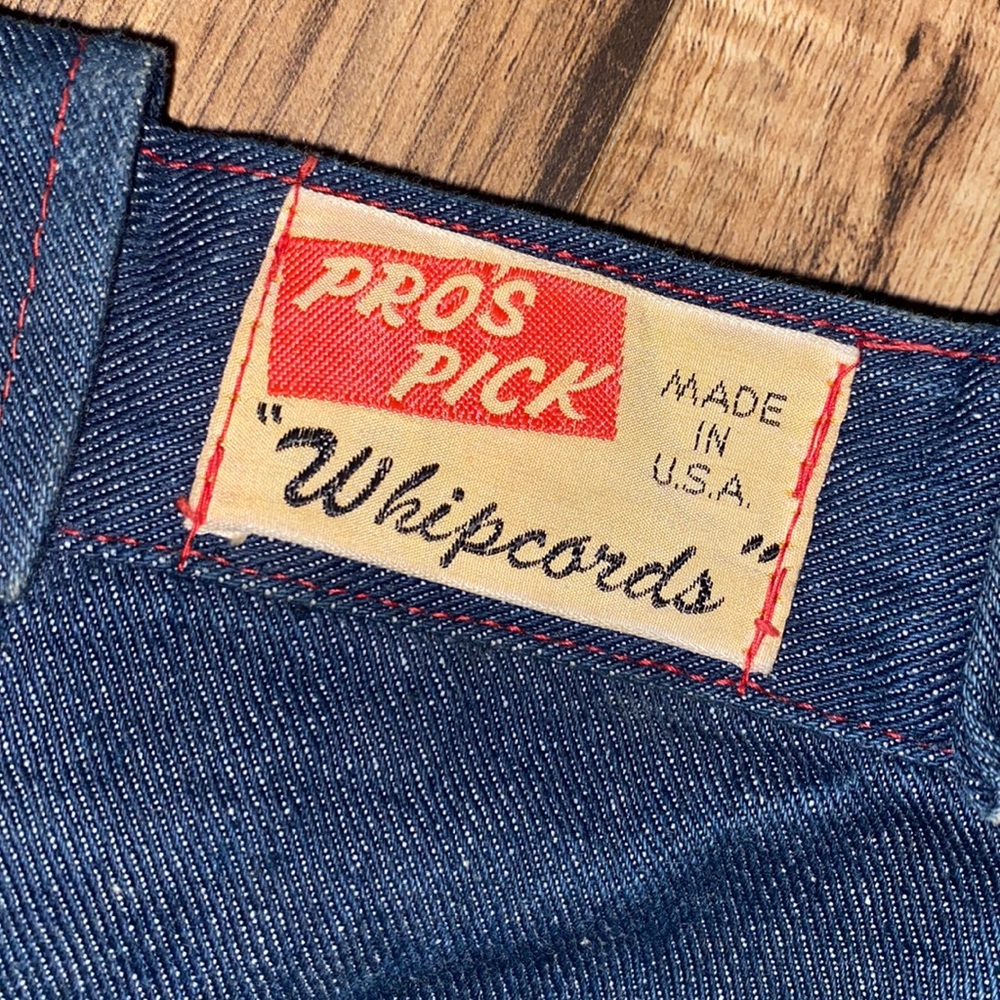 1970’s NEED INFO Ultra Rare Pro’s Pick “Whipcords” Padded Motorcycle Jeans